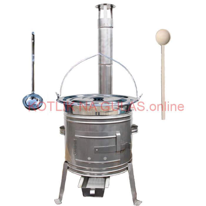 Antikorový kotlík 15 L (1,2 mm) + nerezová kotlina 36 cm + vareška a naberačka TOPLUX