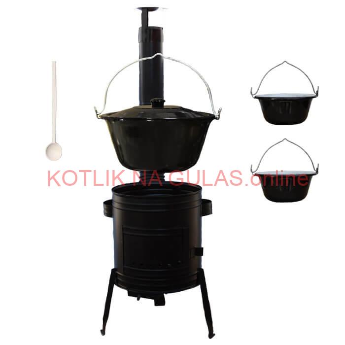 Smaltovaný kotlík 13 L (1,2 mm) + kovová kotlina 36 CLASSIC (KOV) + 2 smaltované servírovacie kotlíky 0,8 L