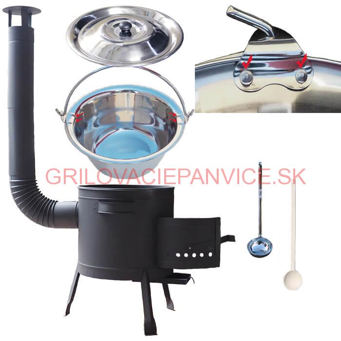 Kotlíkový gulášový set 36 PLUS 600 + nerezový kotlík 15 L (0,8 mm)