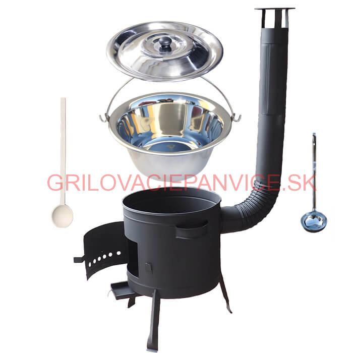 Kotlíkový gulášový set 42 PLUS 600 + nerezový kotlík 22 L (0,8 mm)