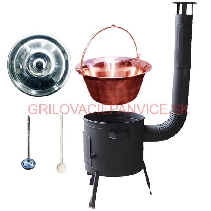 Kotlíkový gulášový set 42 PLUS 600 + medený kotlík 20 L (1,2 mm)
