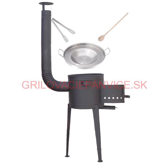 Nerezová panvica na grilovanie + ohňovzdorná kotlina 36 cm