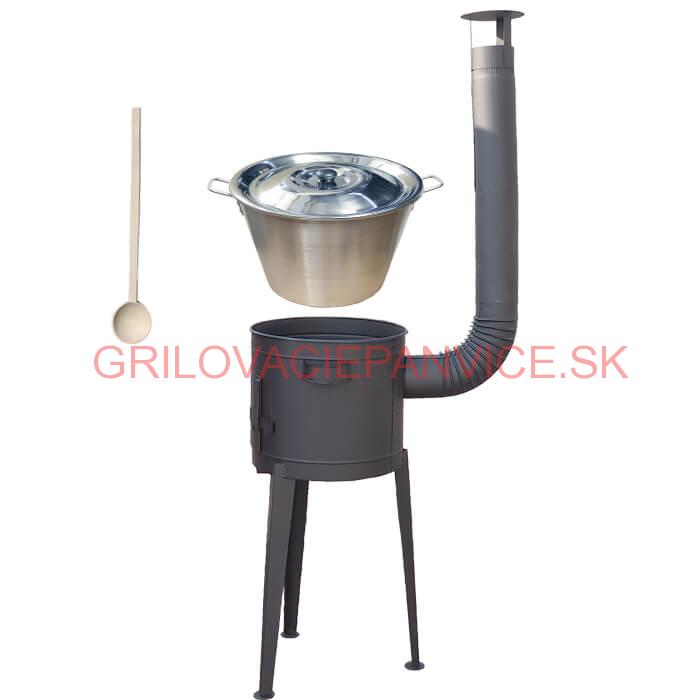 Nerezový kotol 40 L + vysoká kotlina 45 PLUS 600 (žiaruvzdorná farba)