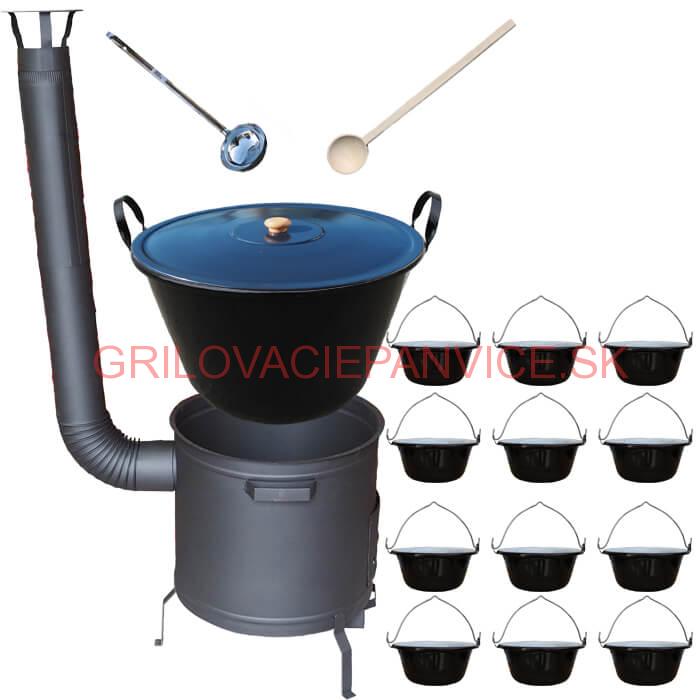 Smaltovaný kotol 50 L + servírovacie kotlíky (12 ks) PLUS 600