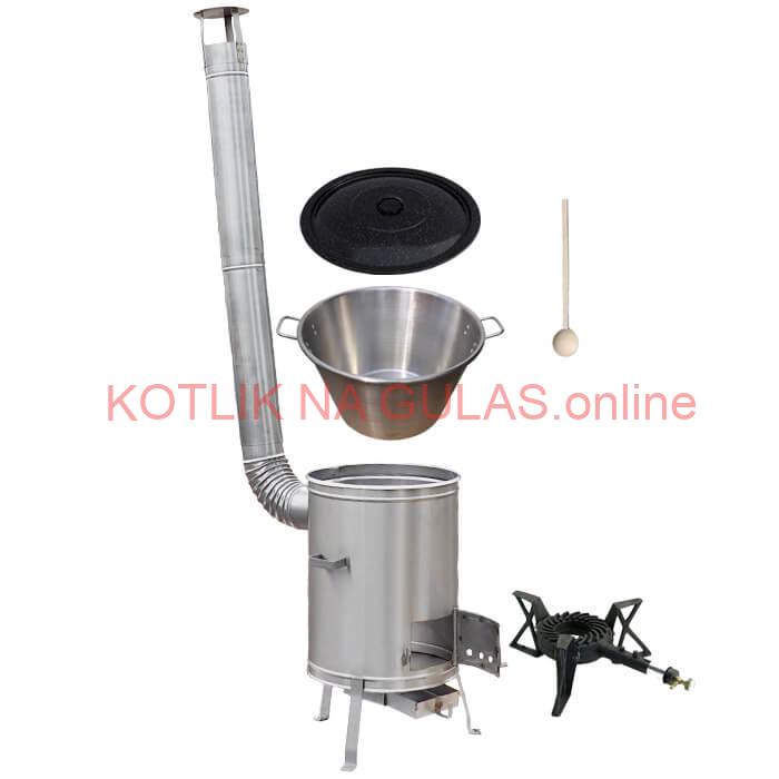 Nerezový kotol 40 L (1,2 mm) + nerezová kotlina 45 cm + horák LUX