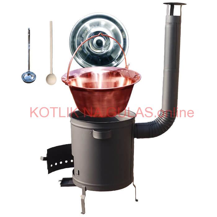 Medený kotlík 30 L (1,2 mm) + hrubostenná (1,5 mm) a žiaruvzdorná kotlina 45 PLUS 600