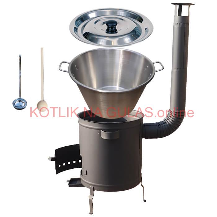 Nerezový kotol 40 L (1,2 mm) + hrubostenná (1,5 mm) a žiaruvzdorná kotlina 45 PLUS 600