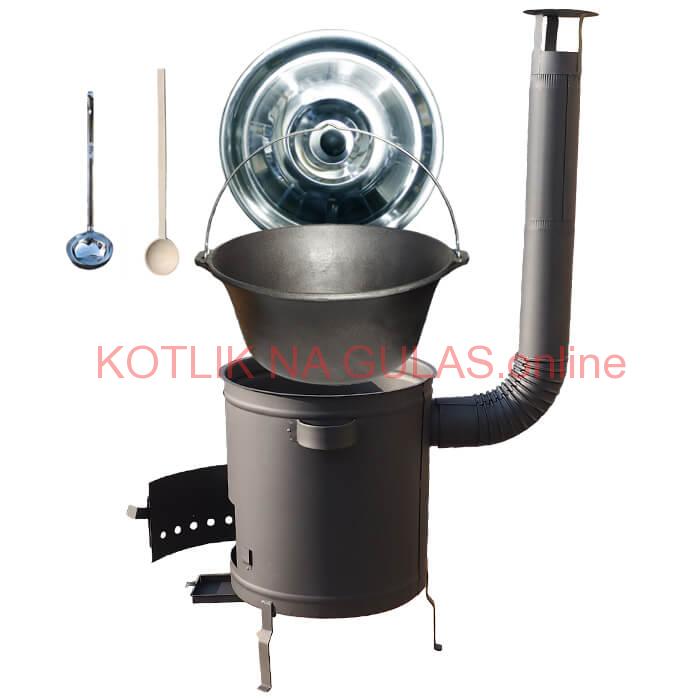 Liatinový kotlík 22 L + hrubostenná (1,5 mm) a žiaruvzdorná kotlina 45 PLUS 600