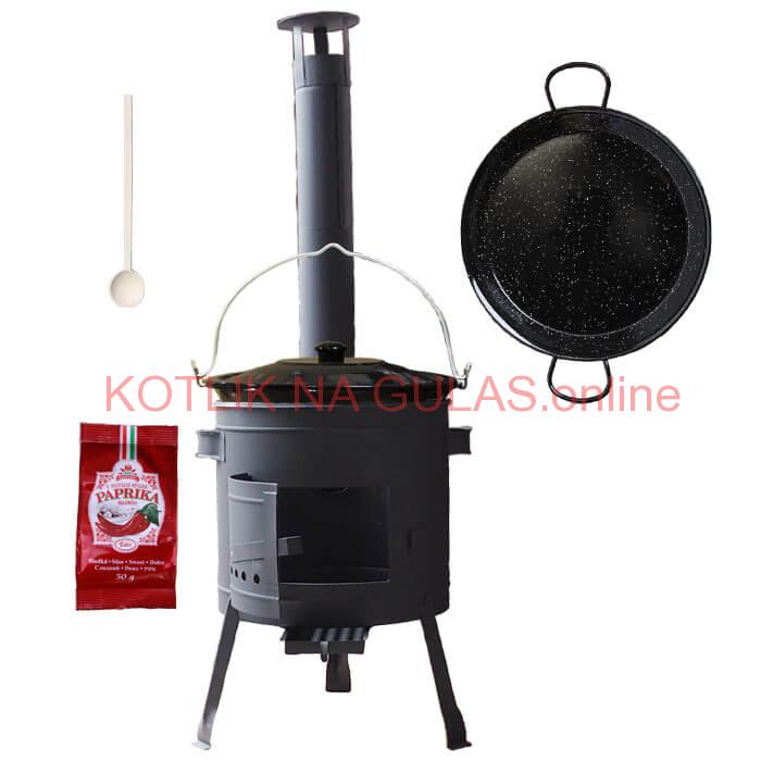 Smaltovaný kotlík 13 L + Paella smaltovaná panvica + nízka žiaruvzdorná kotlina 36 cm PLUS 600