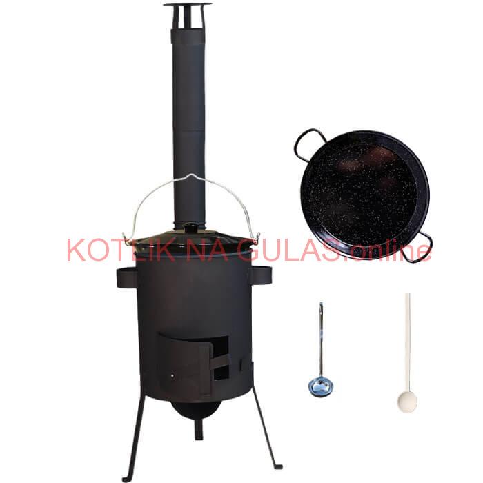 Smaltovaný kotlík 16 L + Paella smaltovaná panvica 42 cm + žiaruvzdorná kotlina 39 PLUS 600 4 MM