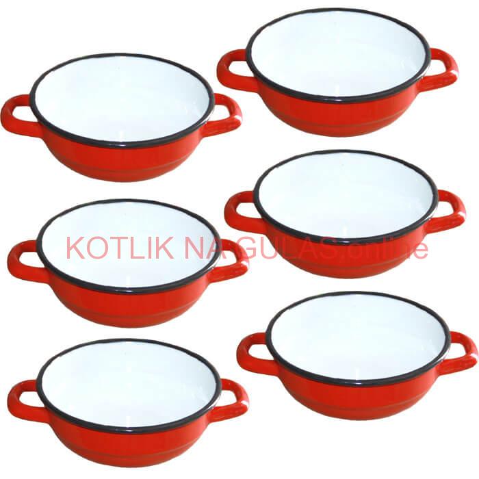 Súprava smaltovaných selských misiek 16 cm 6 ks