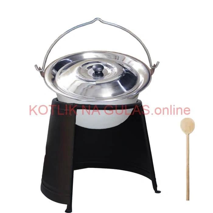 Nerezový kotlík 10 L (0,8 mm) + pokrievka + chránič plameňa