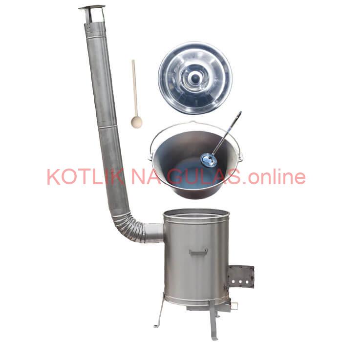 Liatinový kotlík bez povrchovej úpravy 10,8 L + Nerezová kotlina 33 LUX