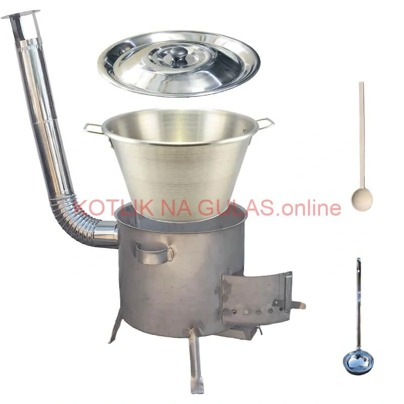 Nerezový kotol 40 L (1,2 mm) INOX + nerezová kotlina 45 cm (1,5 mm) STRONG CLASSIC