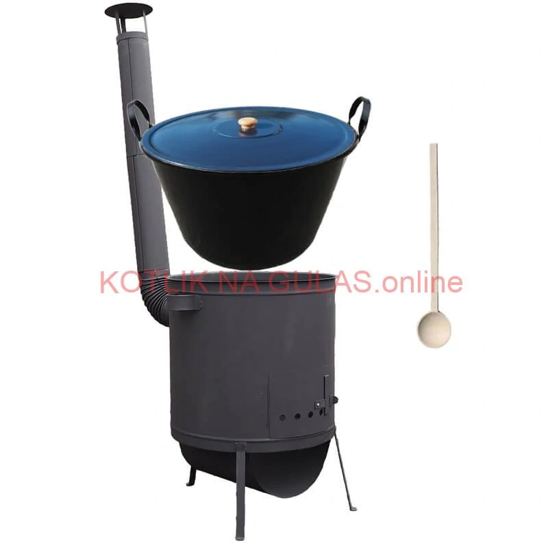 Smaltovaný kotol 60 L na zabíjačku + žiaruvzdorná kotlina 53 PLUS 600 4 MM + vareška