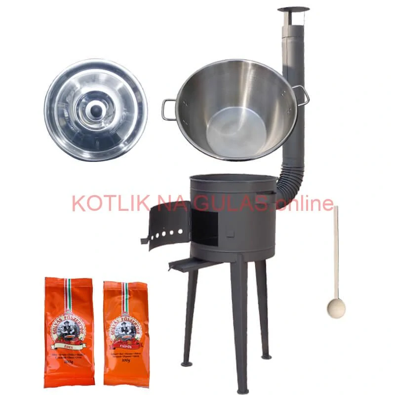 Nerezový kotol 40 L + vysoká kotlina 47 cm (2,0 mm) HODO Plus 600 + paprikové korenie na guláš