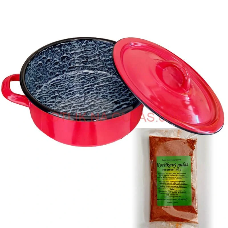 Smaltovaný kastról s pokrievkou COMBI 25 l + korenie na kotlíkový guláš 50 g