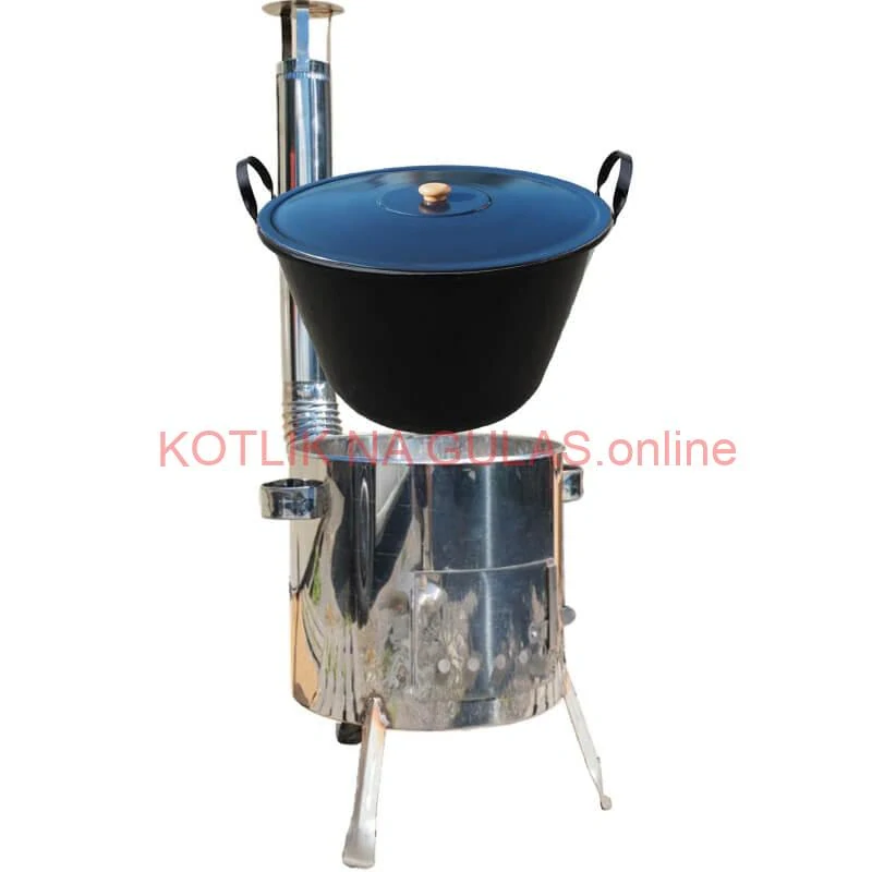Smaltovaný kotol 60 L + nerezová kotlina 53 cm LUSTRO