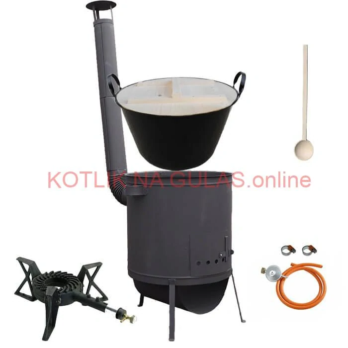 Zabíjačkový smaltovaný kotol 100 L, žiaruvzdorná kotlina 42 PLUS 600 4 MM, horák 7 kW + varecha