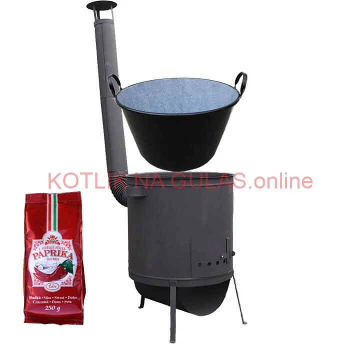 Zabíjačkový smaltovaný kotol 100 L, žiaruvzdorná kotlina 42 PLUS 600 4 MM + sladká paprika GURMÁN 250 g