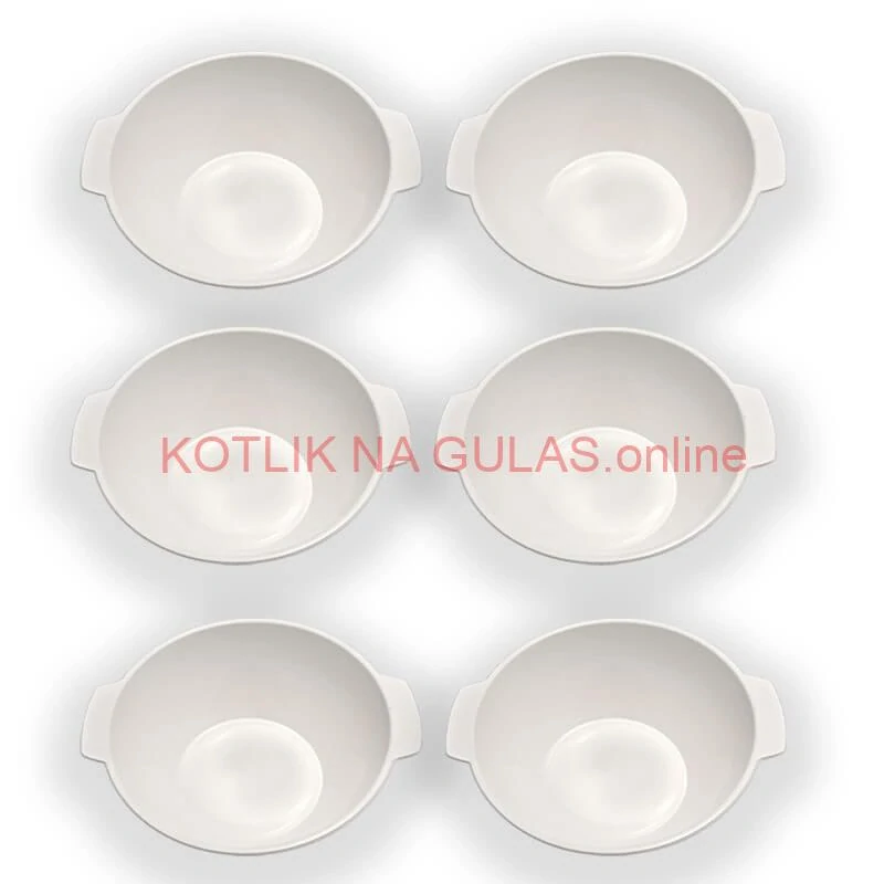 Sada 6 ks: Plastová miska na fajnový kotlíkový guláš a polievky – 500 ml