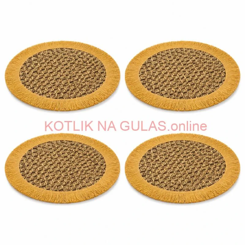 Prírodné podložky pod tanier so strapcami 37 cm, 4 ks