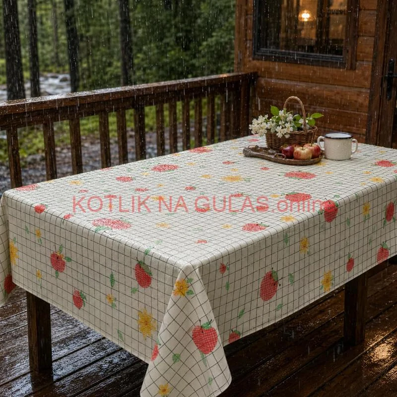 Umývateľný obrus Jablká a kvety 137 × 183 cm
