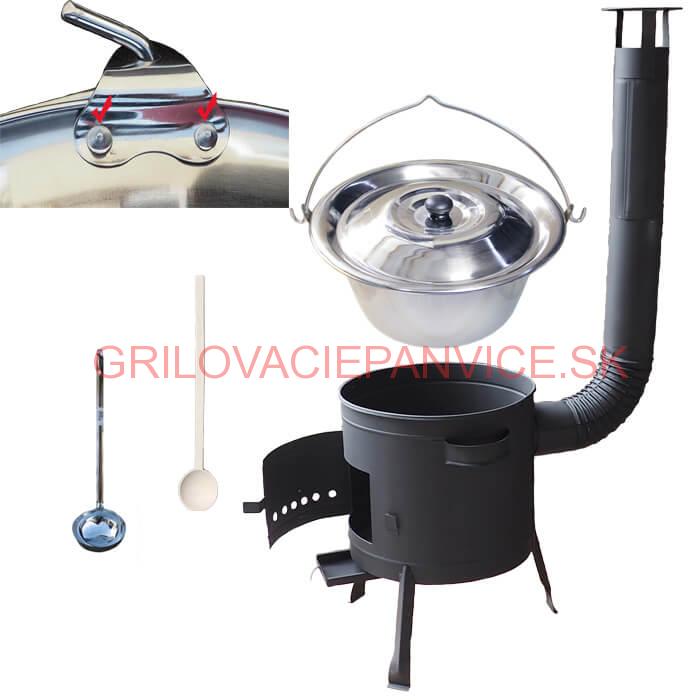 Kotlíkový gulášový set 36 PLUS 600 + nerezový kotlík 15 L (0,8 mm)
