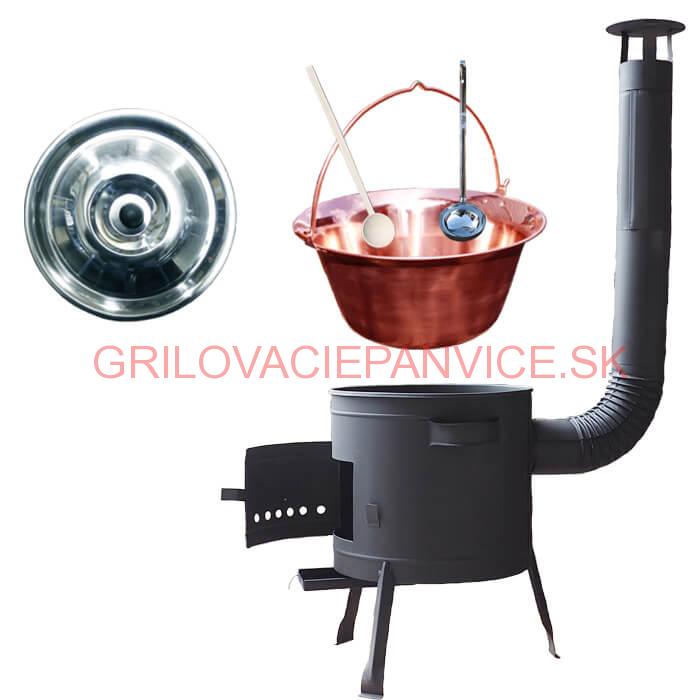 Kotlíkový gulášový set 42 PLUS 600 + medený kotlík 20 L (1,2 mm)