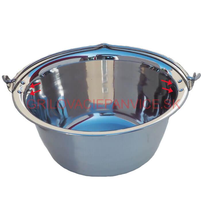 Antikorový kotlík 30 L (0,8 mm) s nitmi