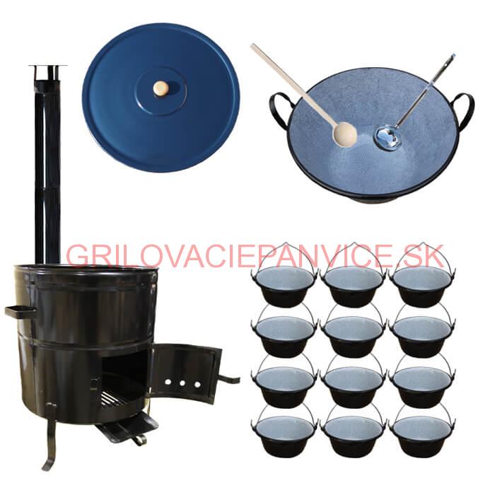 Smaltovaný kotol 70 L + servírovacie kotlíky (12 ks) BIG PARTY