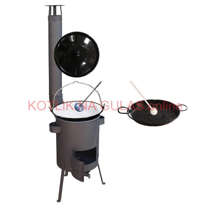 Smaltovaný kotlík 16 L + Paella smaltovaná panvica 42 cm + žiaruvzdorná kotlina 39 PLUS 600 4 MM