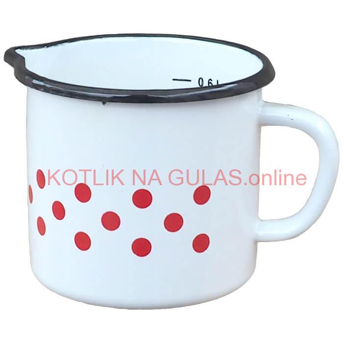 Smaltovaný hrnček s uškom 0,6 L - bodkovaný