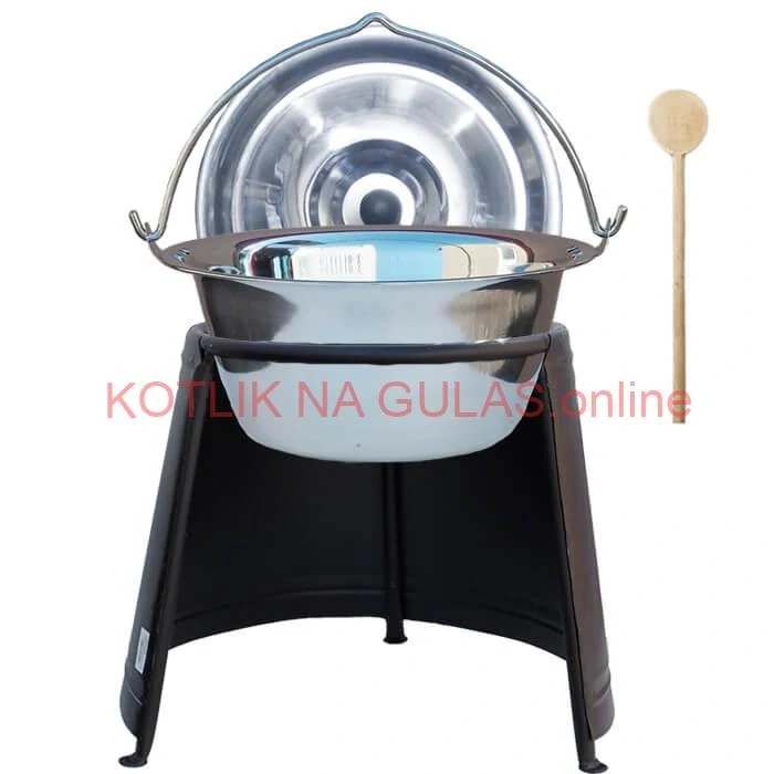 Nerezový kotlík 14 L (0,8 mm) + pokrievka + chránič plameňa