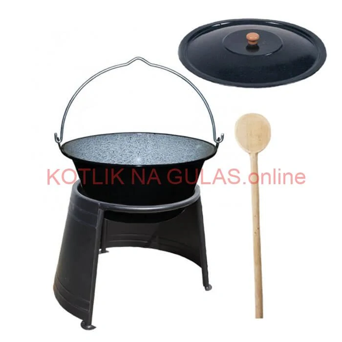 Smaltovaný kotlík 10 L (1,2 mm) + pokrievka + chránič plameňa