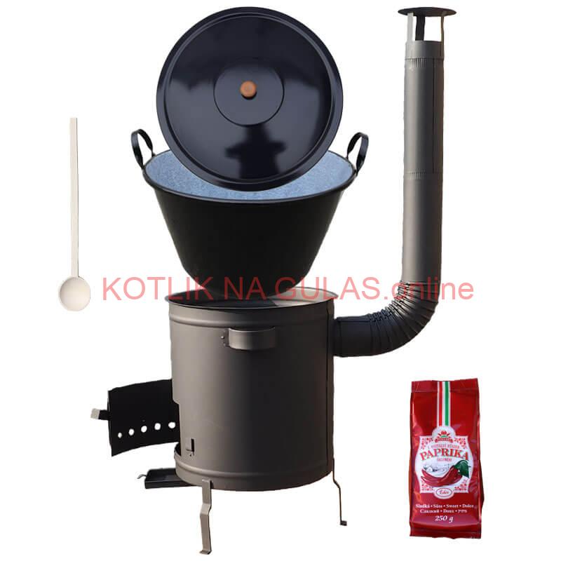 Smaltovaný kotol 70 L + hrubostenná kotlina 53 cm (1,5 mm) STRONG PLUS 600 + sladká paprika 250 g