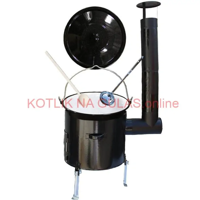 Smaltovaný kotlík 20 L (1,2 mm) + smaltovaná kotlina 42 cm + vareška a naberačka Easy party