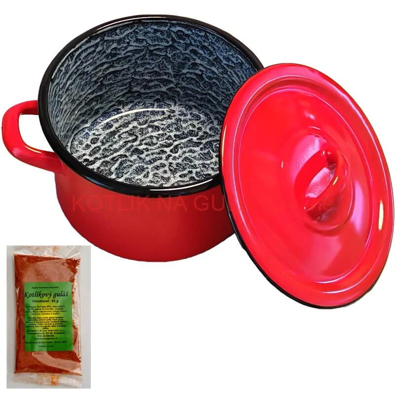 Smaltovaný hrniec s pokrievkou COMBI 9,5 l + korenie na kotlíkový guláš 50 g
