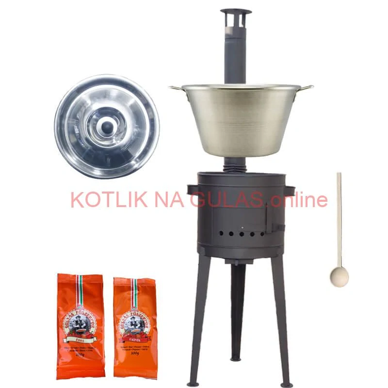 Nerezový kotol 40 L + vysoká kotlina 47 cm (2,0 mm) HODO Plus 600 + paprikové korenie na guláš