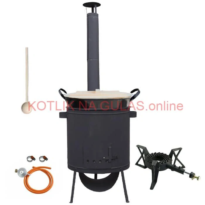 Zabíjačkový smaltovaný kotol 100 L, žiaruvzdorná kotlina 42 PLUS 600 4 MM, horák 7 kW + varecha
