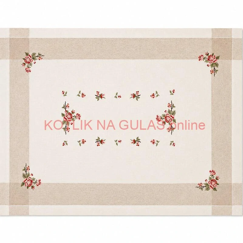Hrubší textilný obrus Ruže Provence 130 × 180 cm
