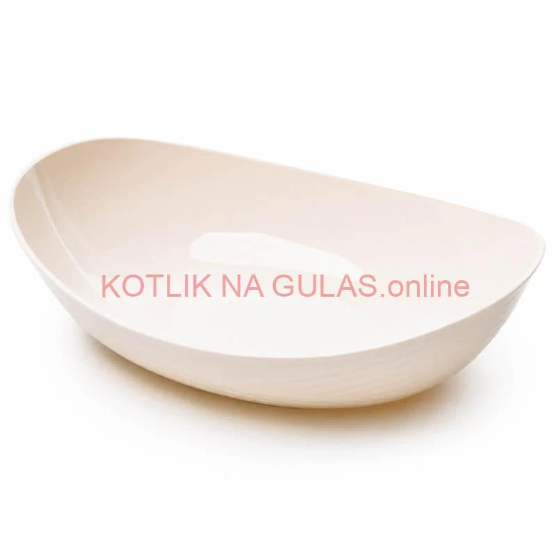 Plastová servírovacia miska loďka 28,5 cm – smotanová