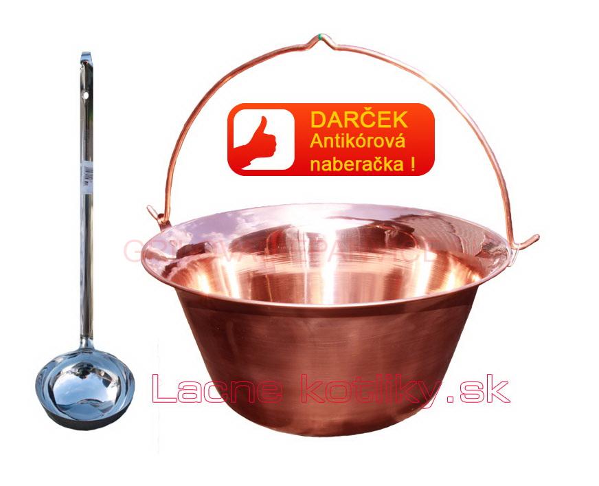 Medený kotlík 14 L + antikórová naberačka